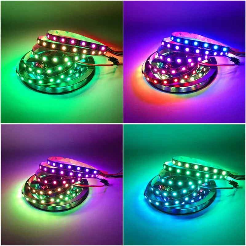 WS2811 RGB IC Smart LED Strip 12V 60LEDs IP20 Addressable Dream Color Light Tape