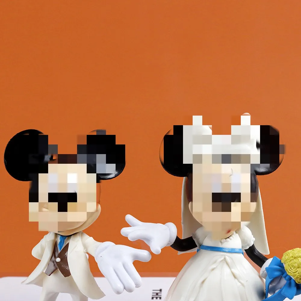 2pcs/set Mickey & Minnie Model Figure Cartoon Wedding Car Decoration For Lovers Gift