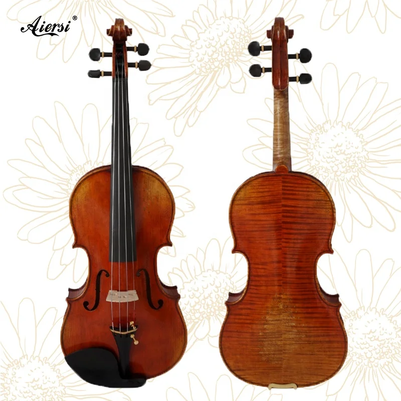 China handmade wholesale price high quality painted antique brown professional violin for sale Including foam case made in China