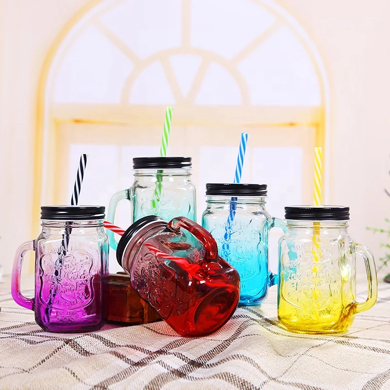 Wholesale New Mexican Style Glass Cup Clear Drinking Mug With Handle Glass Cup