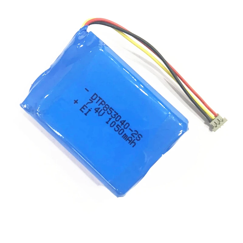 customized 853040 1050mAh lipo battery 2s 7.4v for GPS tracker custom lipo battery pack