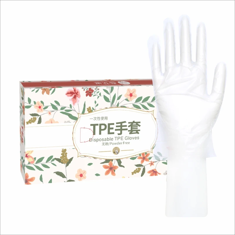 Disposable TPE Gloves Waterproof Wide Cuffs Kitchen Food Handling Food Contact Transparent Customized Plastic Gloves