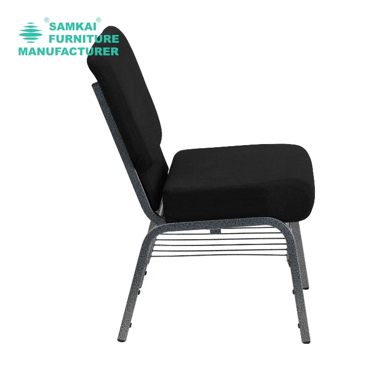 Padded Church Chairs SK-YHY-E005 Stackable Metal Interlocking Design for Comfortable Auditorium Seating USA Wholesale Modern