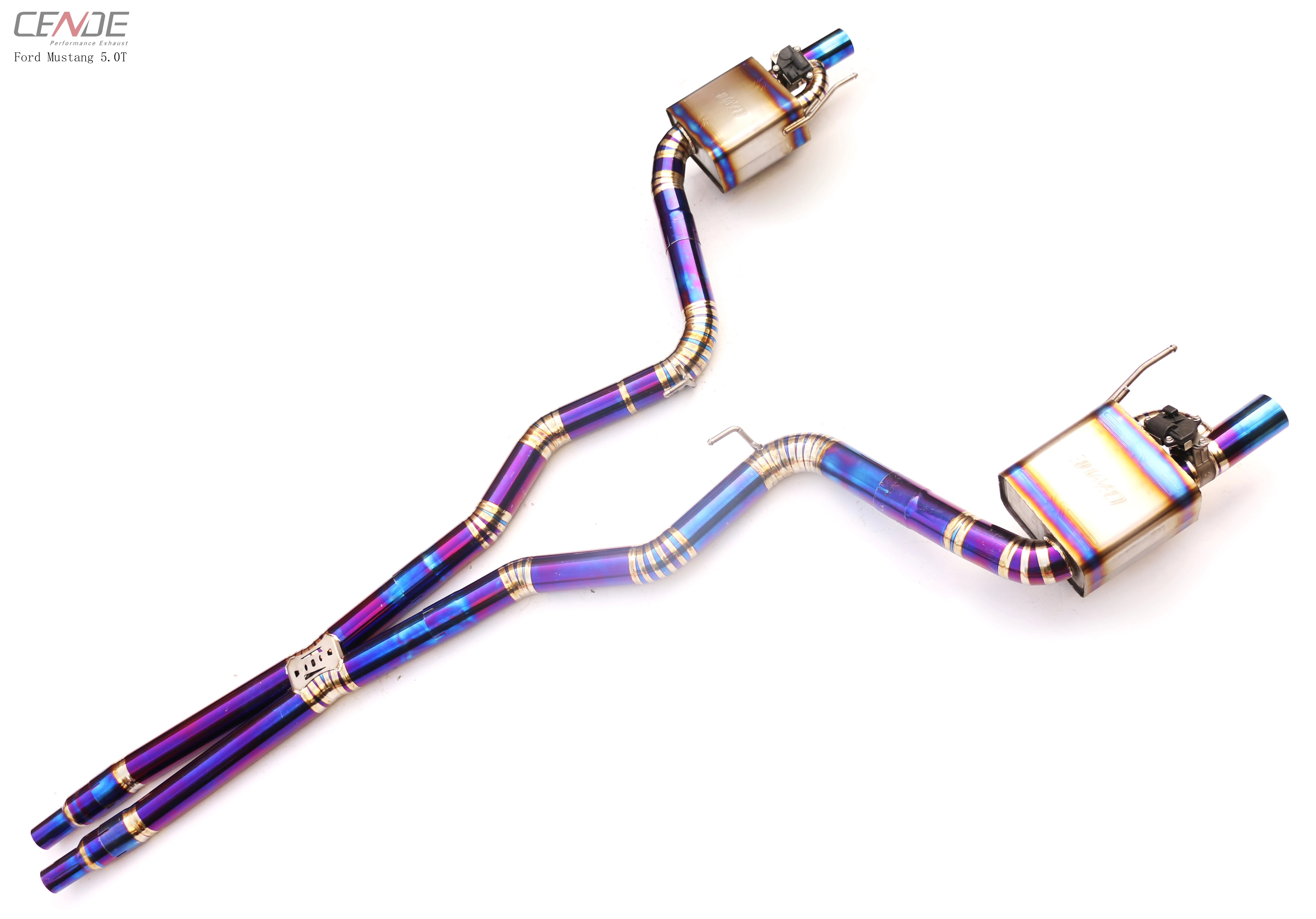 Customized 76 mm Performance titanium pipe  system 2.3 t exhaust for ford mustang exhaust 5.0 T