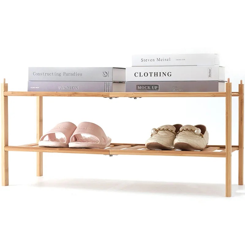 Wholesale Shoe shelf Custom Modern Stackable Living Room Storage Organizer Eco-friendly Bamboo Shoe Rack