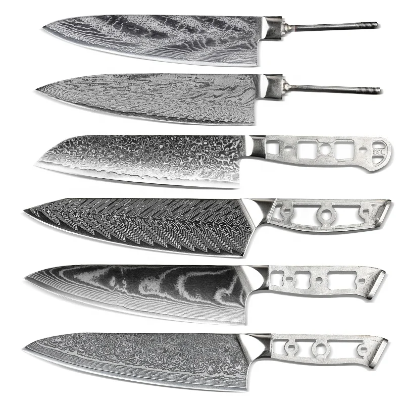 Chinese Factory Handmade Damascus VG10/AUS10 Knife Blank Blade without Handle