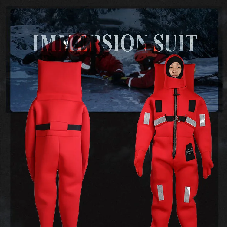Marine one-piece waterproof and insulated large buoyancy insulated survival suit Immersion suit