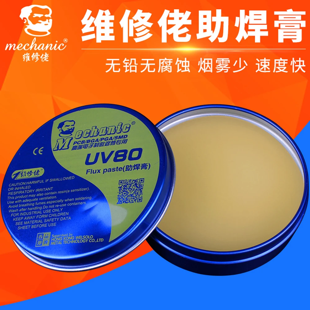 Высокосинтетическая безгалогенная паяльная паста MECHANIC MCN UV80 UV50 BGA Электрический паяльник сварочные