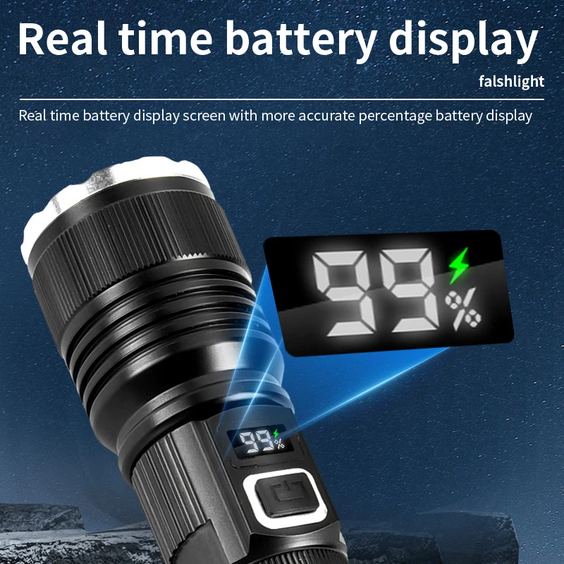 high lumen powerful long range torch light 26650 rechargeable strong led flashlight