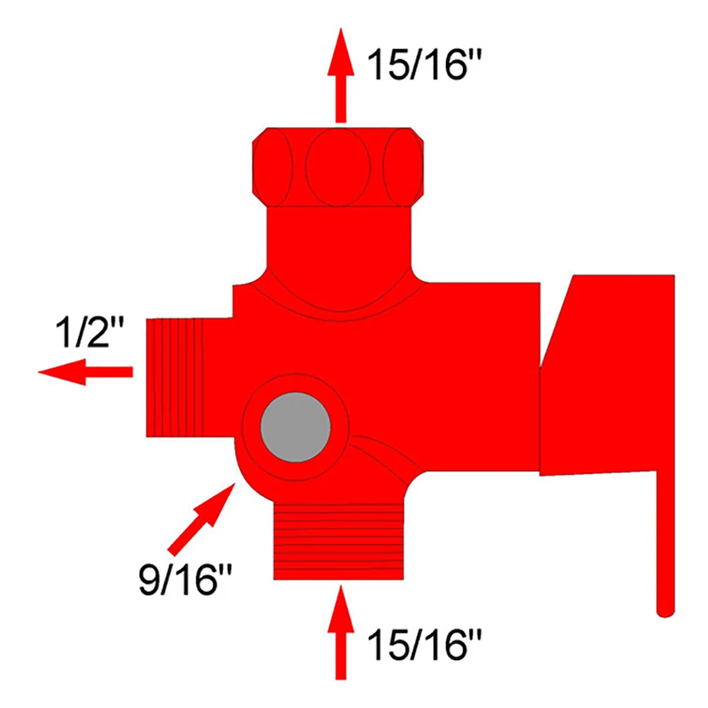 High Quality Usa Standard Shower Shattaf Bidet Brass Tee Adapter Hot And Cold Water Mixing Valve