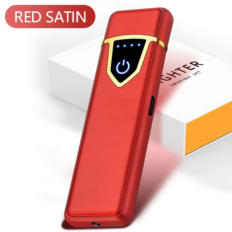 Электронная Зажигалка Smart USB перезаряжаемая Мини электрическая плазменная зажигалка с индикатором батареи для подарков отцу