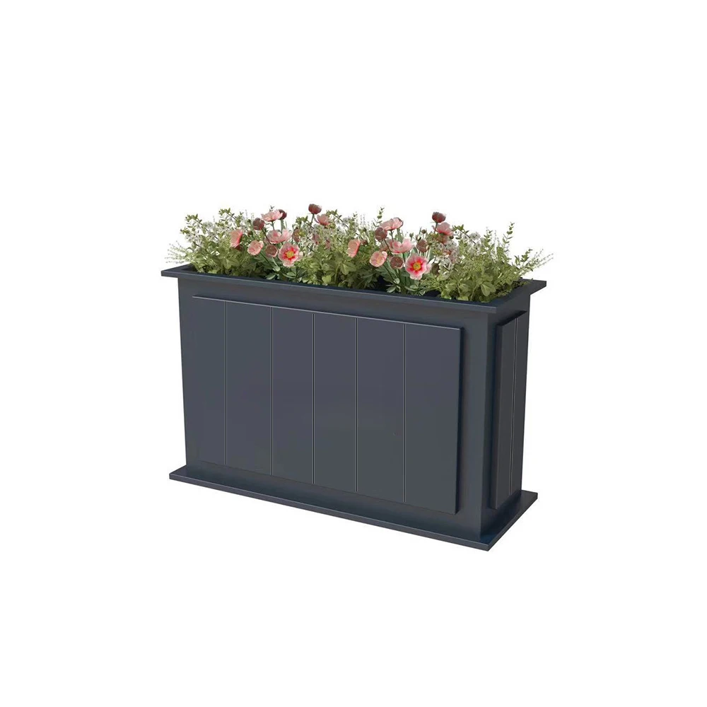Factory wholesale Water Proof Fireproof Outdoor Rectangular Flower Pots Wood Plastic Composite Outdoor Pot Wpc Flower Box
