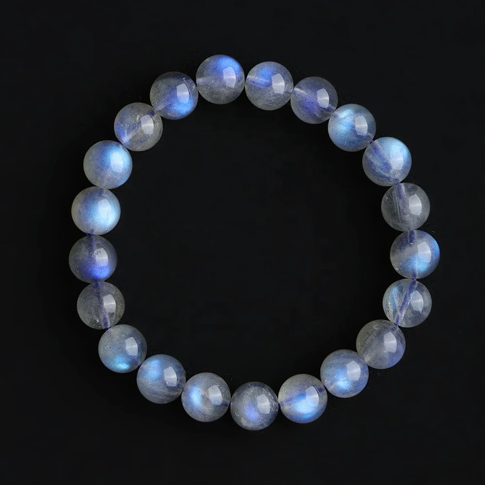 JSES Top Quality Natural Blue Labradorite 6/7/8/9/10mm Bracelet Loose Gemstone Beads for Jewelry Making Wholesale  Crystal Beads