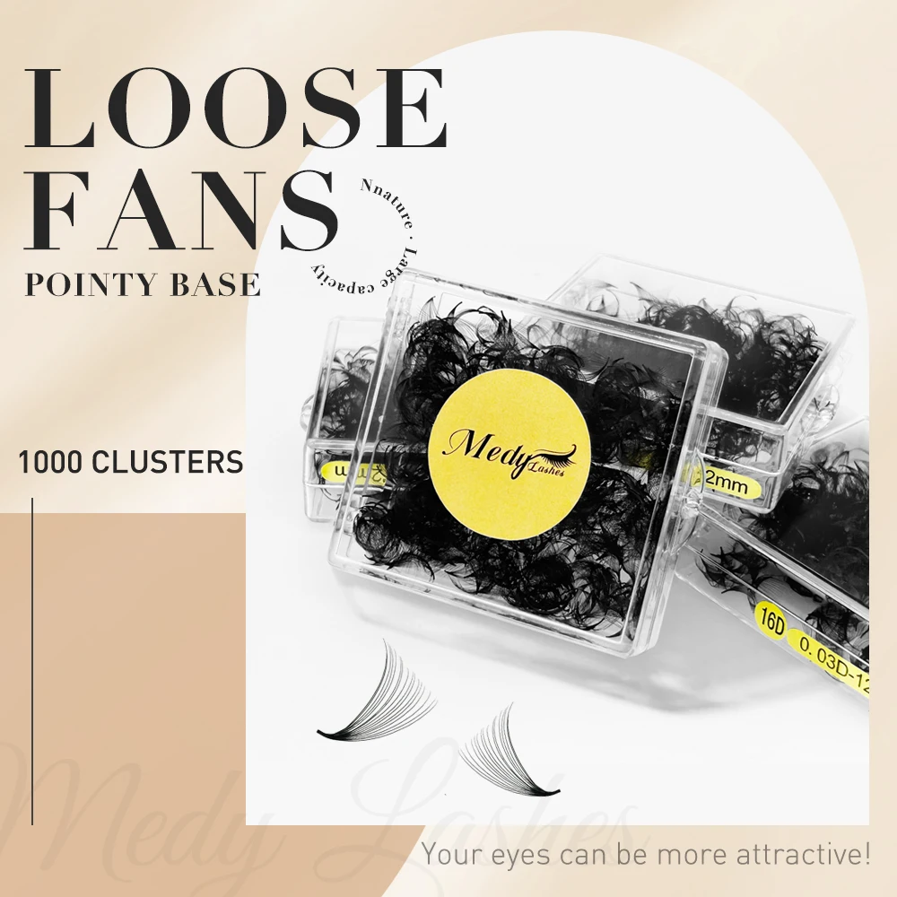 factory wispy premade volume fans eyelash extension promade korean pbt faux mink silk volume hand made short stem fan eyelashes