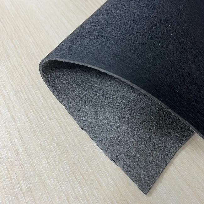 High Quality Black 2.1mm S2 Personalized line pattern Microfiber Leather for Safety Shoe