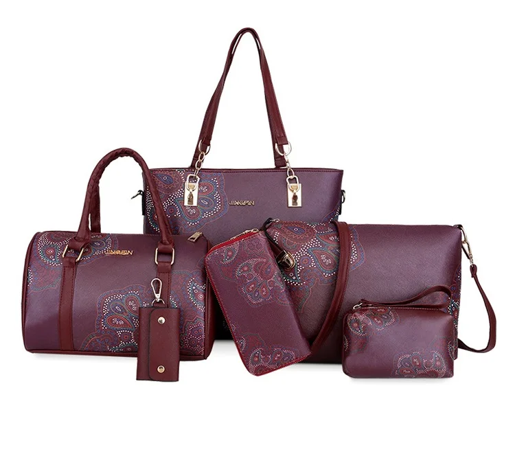 Sac A Main Femme 6 штук PU кожаная сумка-тоут сумка для женщин Роскошные ювелирные изделия Новые кеды с ручным принтом граффити; Стильная через плечо набор