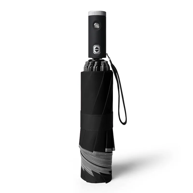 23 inch wholesale 3 fold inverse umbrella reflective with led light