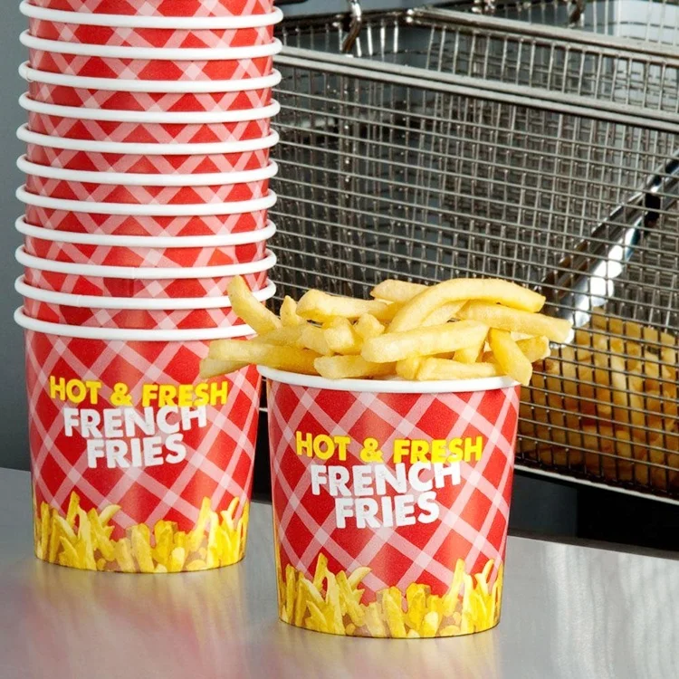 Customized Popcorn Bowl For Food Packing Takeaway French Fries Cups Fried Chicken Paper Box