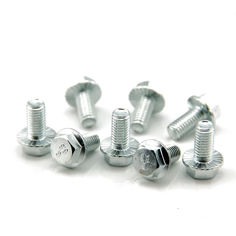 Factory Direct Sales Carbon Steel Galvanized Serrated Hexagonal Hexagon Head Flange Bolts