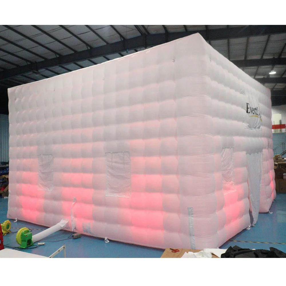 factory price custom giant outdoor blow up cube tent LED inflatable bar