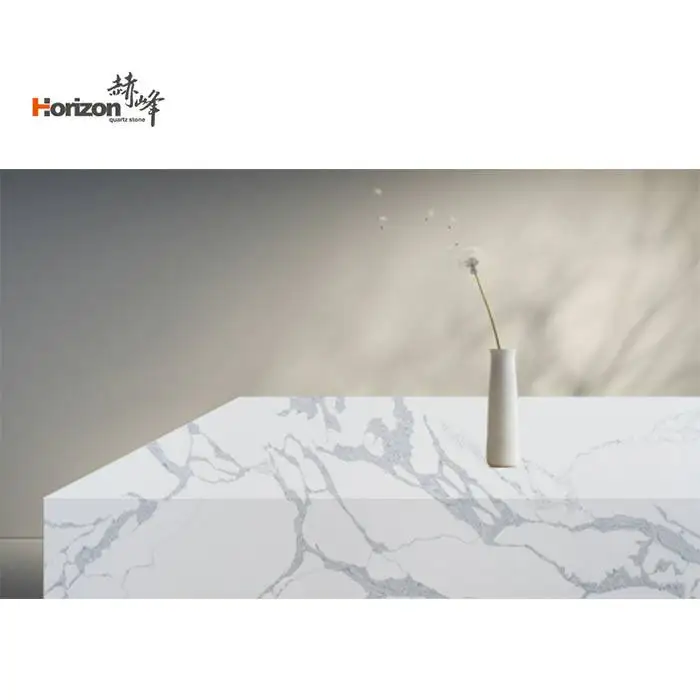 Horizon Faux stone panels artificial stones white quartz slabs for countertops vanity to