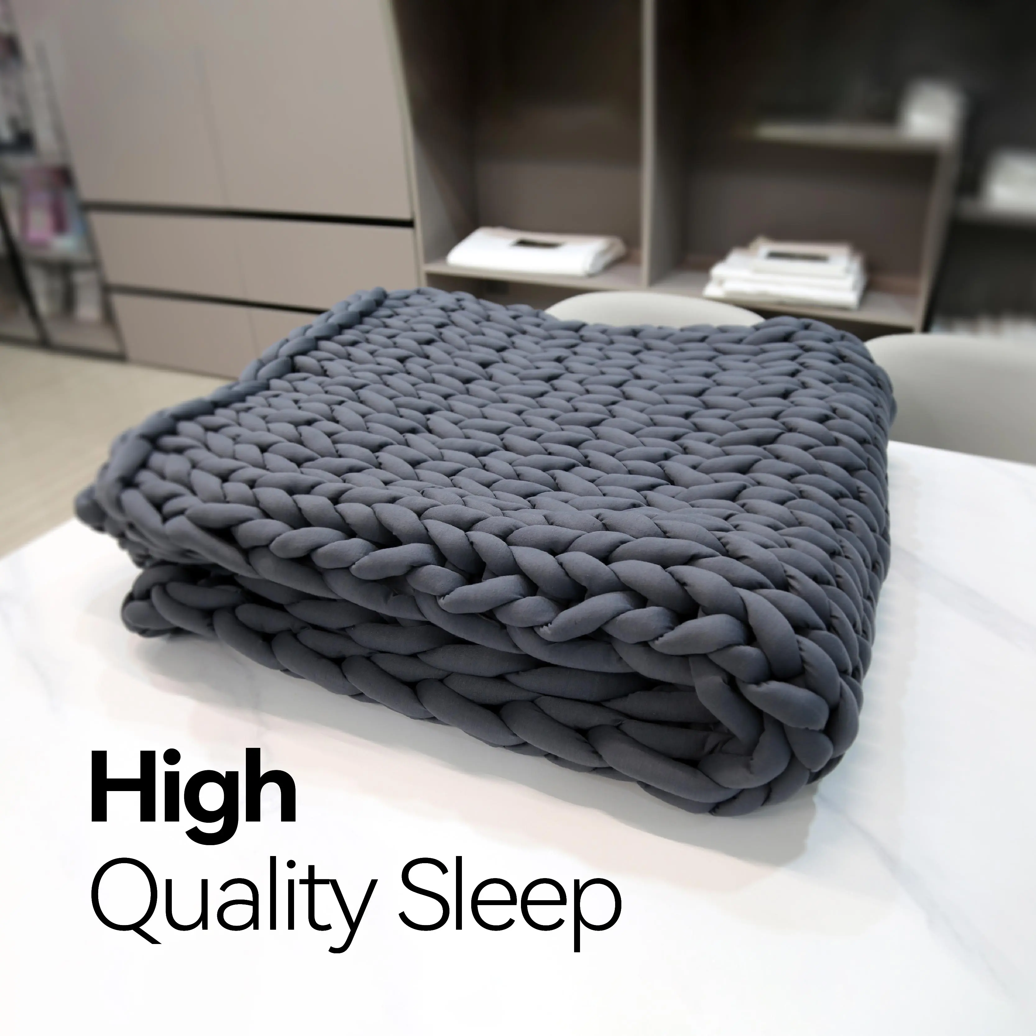 Luxury Super Thick Cozy No-Shedding Braided Cable Knit Winter Blanket Chunky Knitted Heavy Weighted Throw with Cooling Feature