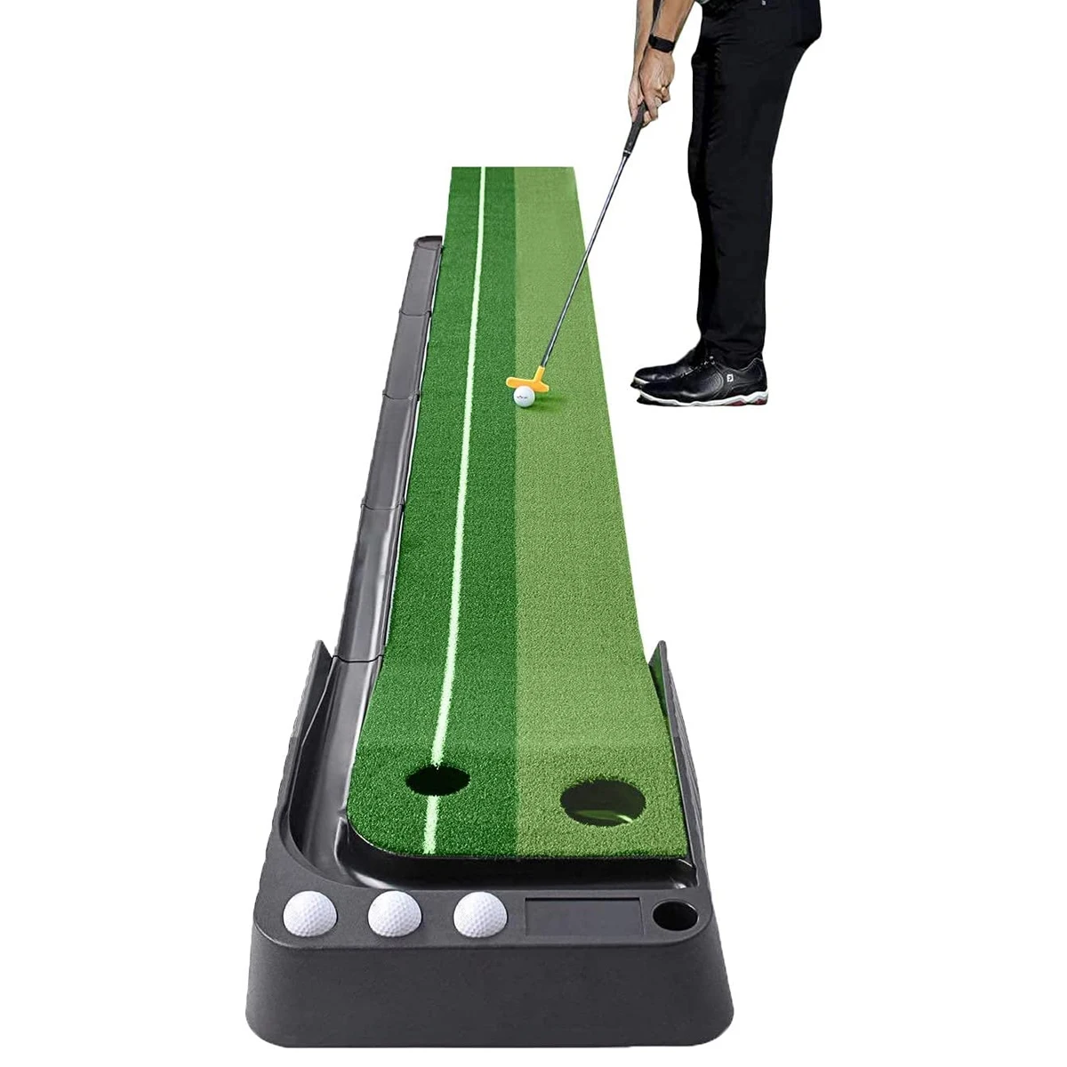 OEM Indoor Golf Putting Green, Golf Putting Mat with Auto Ball Return System, Hot Golf Training Mat for Practice Indoor/Outdoor