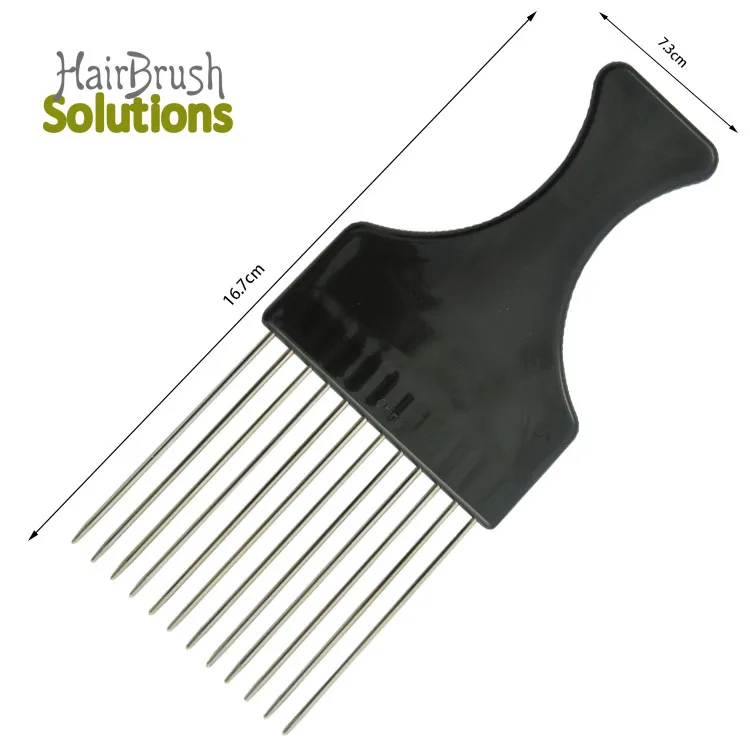 Custom 4 Pcs Fork Comb Peigne Black Fist Hair Metal Fan Afro Pick Man Comb Set For Hair Styling