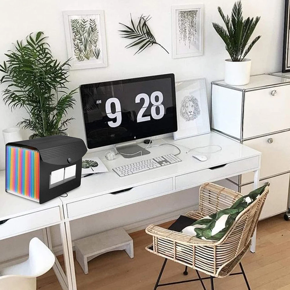 Hard cover A3 A4 12 13 24 36 48 pockets colorful pp leather manila paper cardboard expanding file folder expandable organizer