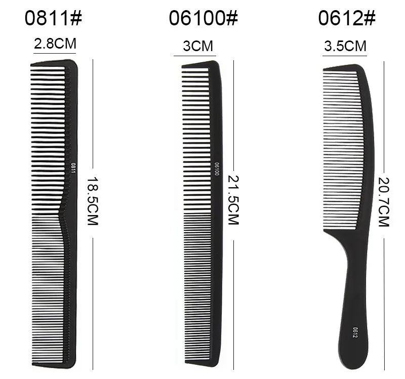 2024 New Fashionable Black Wide-tooth steel needle double-sided comb Not easy to break popular for Salon and home comb