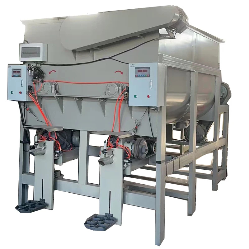 Automatic dry powder mortar mixing machine with double spiral non gravity mixing method for natural mixing of raw materials