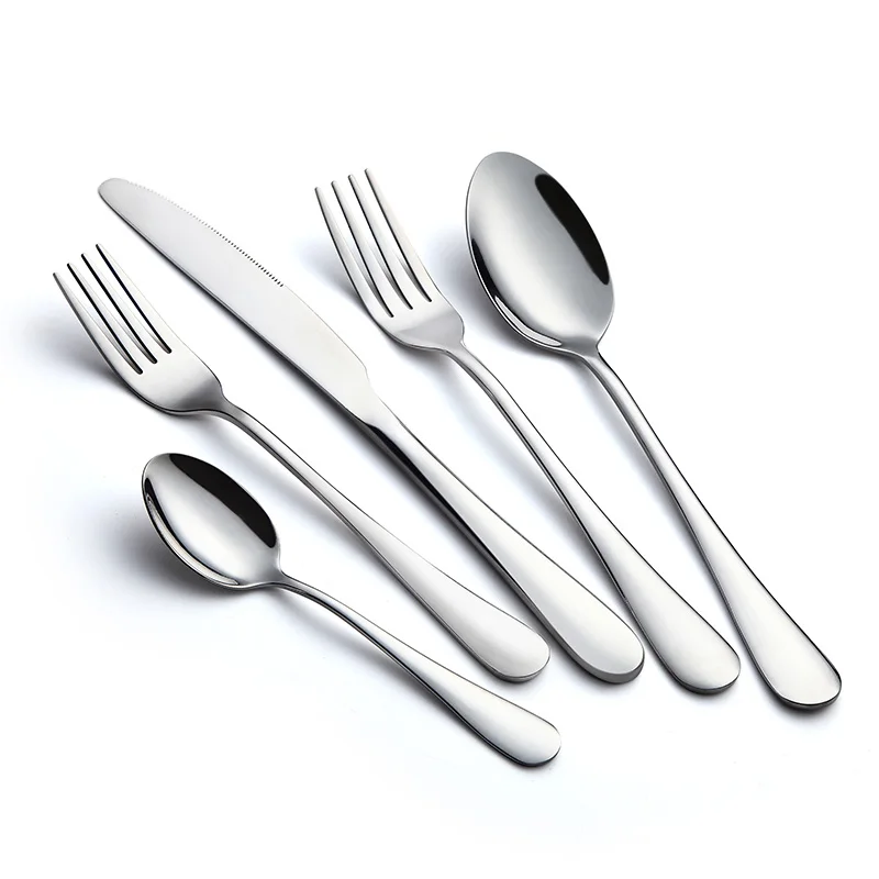 Reusable Cutlery Sets Luxury High Quality Stainless Steel High Mirror Polished Plated Flatware set for Restaurants and Hotel