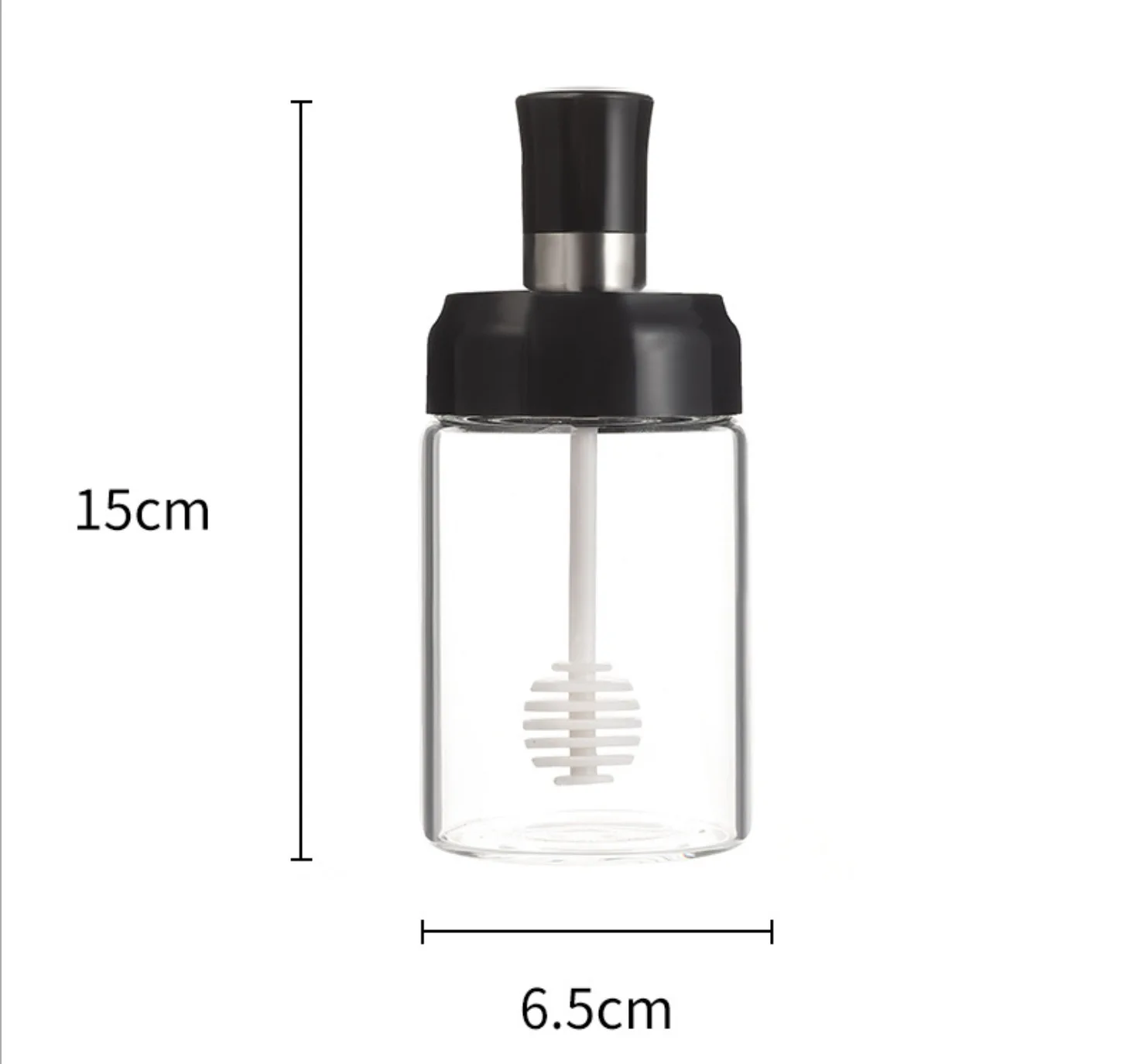  250ml*3pcs Full Set Salt Pepper Herb Spice Seasoning Bottle Jar Tools Container with Moisture-Proof Lid of Spoon Honey
