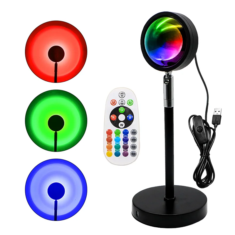 Светодиодный ночник с дистанционным управлением USB современный Настольный RGB-проектор лампа С закатом для спальни и гостиной 5
