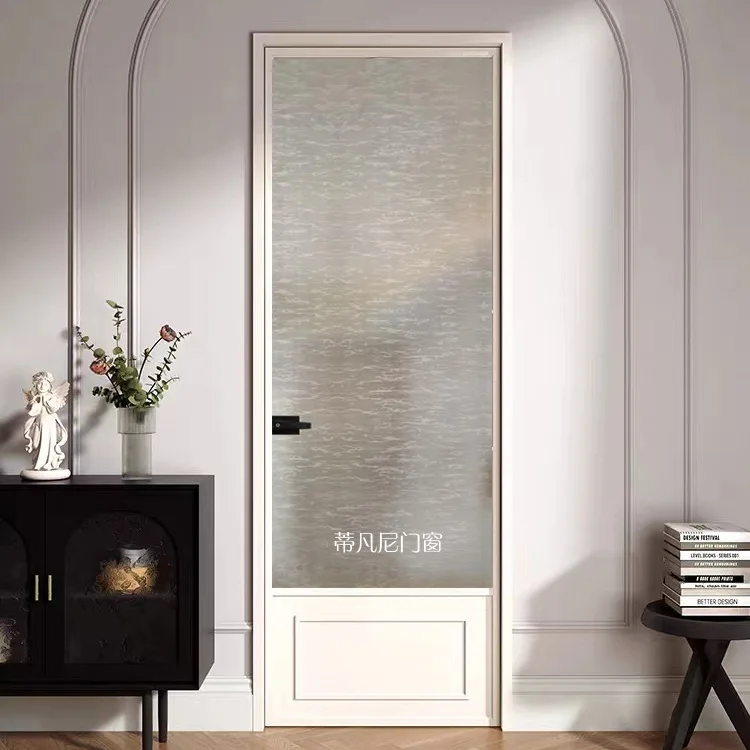 Glass door very narrow lift door arched sliding  toilet arc glass toilet flat door
