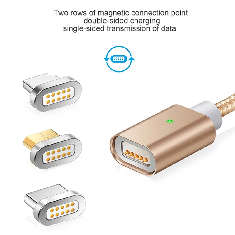Vnew multifunction magnetic cable 3 in 1magnetic usb charging and data with gold plated for micro Type C