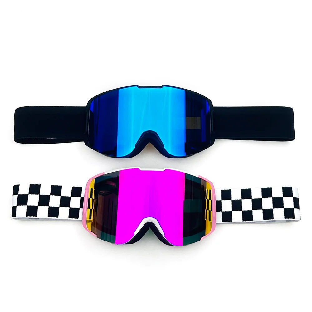 Custom Wholesale Kids Ski Goggles Anti-Fog Anti-UV OTG Suitable For Helmets Snowboard Snow Goggles Children Youth