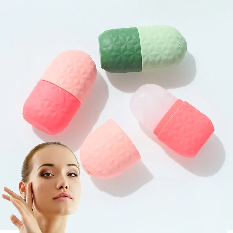 Custom skin care tool face massage silicone ice globe ice cube roller face cooling massage roller