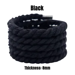 OLIAN High Quality Wholesale 0.8cm / 1cm Cotton And Linen Hemp Rope Round Woven Rope Shoelace TS Travis scotts braid Shoe Laces