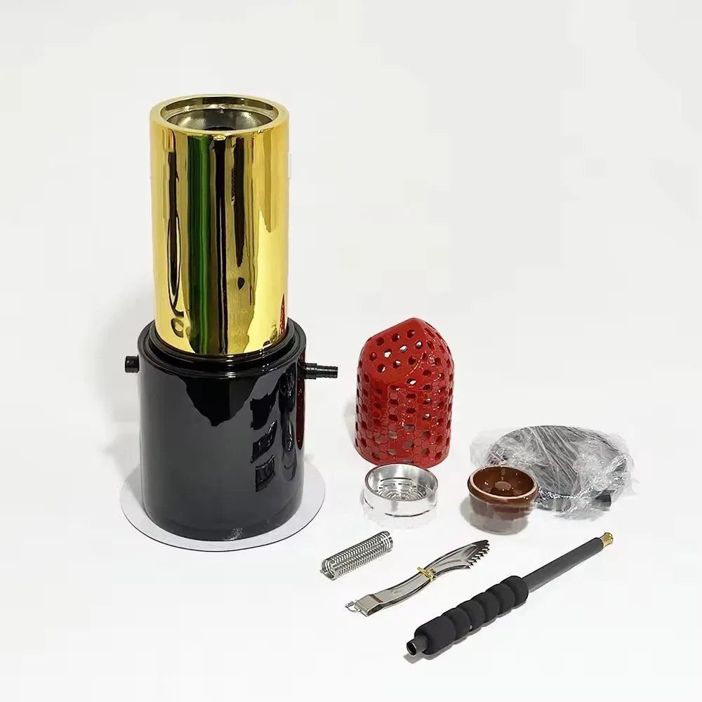 Wholesale Unique Premium Lipstick Hookah Set Rose Gold Red Hookah Shisha Complete Big Luxury Hookah