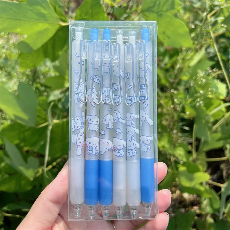 Wholesale Cute Melody Ear Dog Kuromi Duffy 0.5mm Black Gel Pens Cute Cartoon Set Signature Gel Pen Student Stationary Supplies