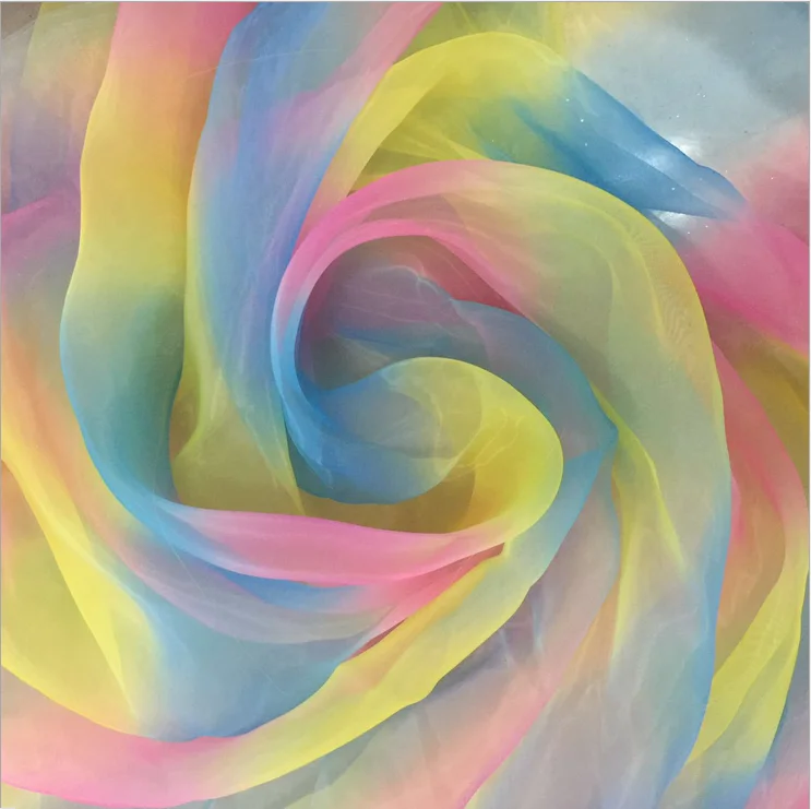 
Zhejiang China Printed Iridescent Organza Gauze Fabric for Decoration 