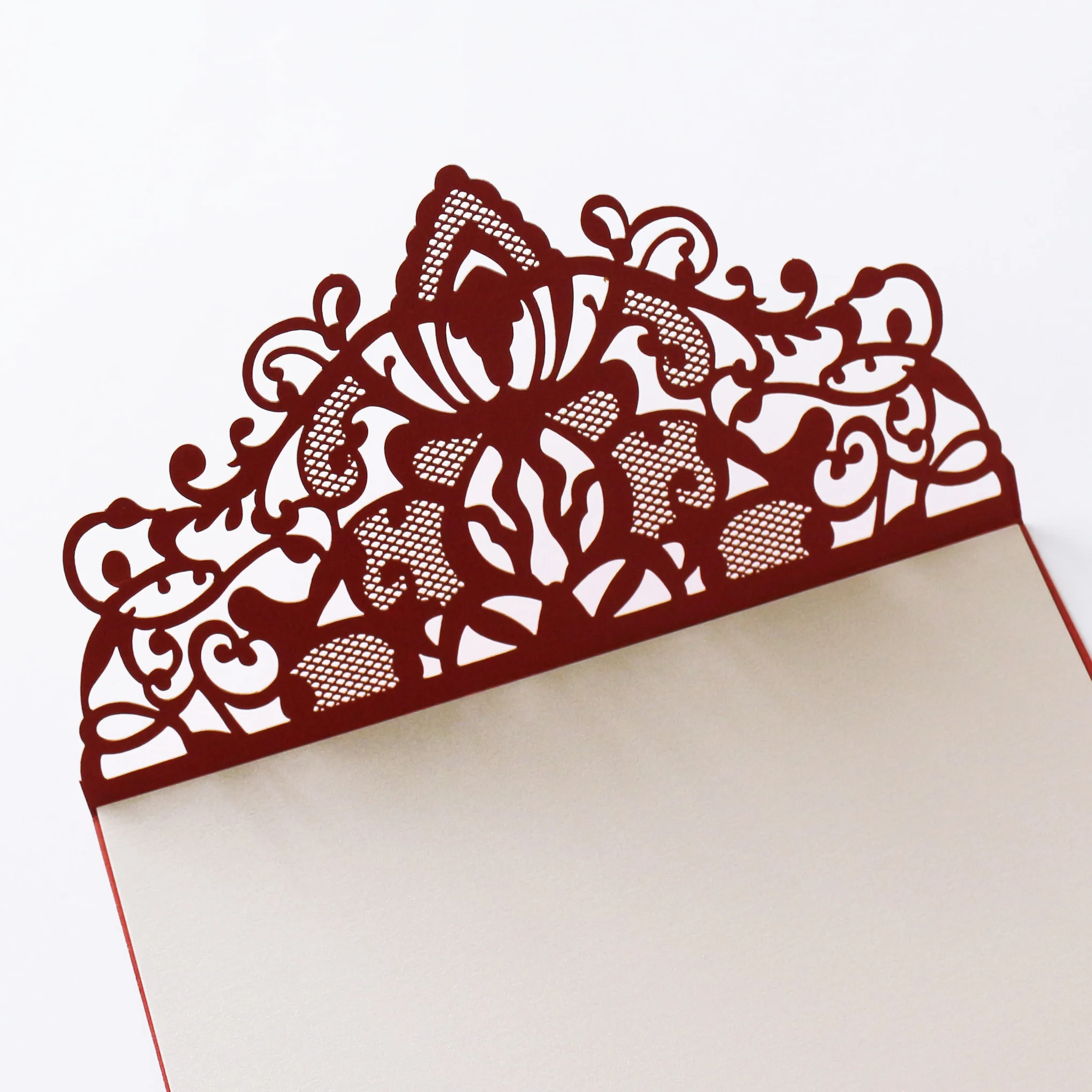 Chinese Style Laser Cut Wedding Invitations Card Pocket with Envelope for Birthday Party Bride Shower Invite