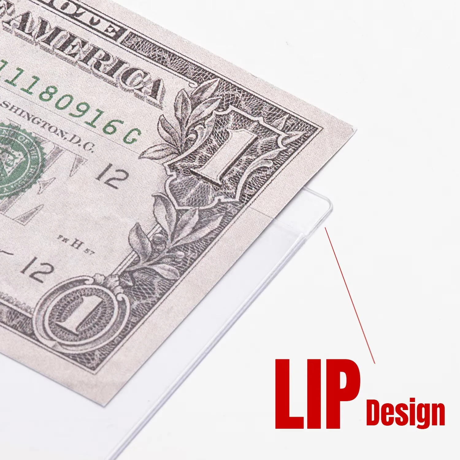 Semi Rigid Currency Holder Vinyl Paper Money Protector Sleeve US Dollar Bill Banknote Currency Holder