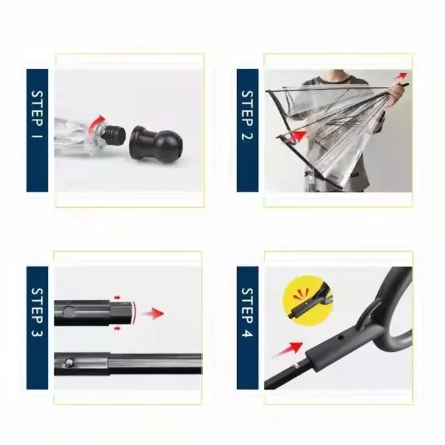 2024 Hot Selling Transparent waterproof Rain Pet Cat And Pet Dog Umbrella Pet Umbrella with leash For Dog