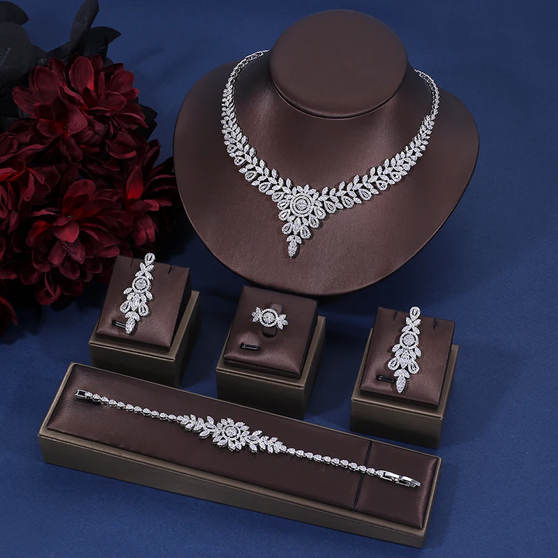 Zircon Jewelry Set Pakistani Bridal Pearl Sets Charm Oval Pear Diamond Fine