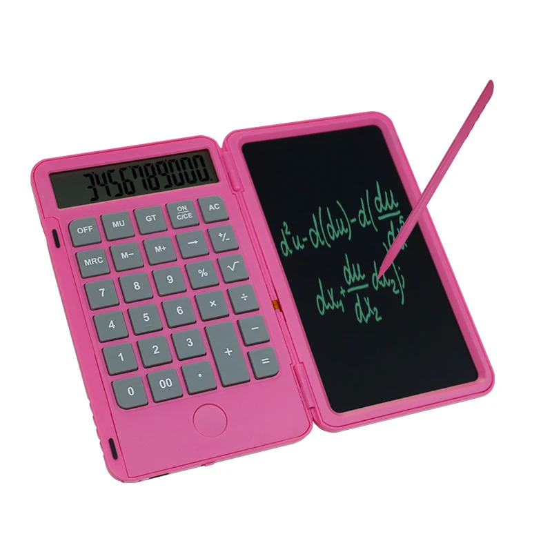 6 inch Digital Graphic LCD writing tablet multi-function calculator with notebook Folding Basic Calculator with notepad