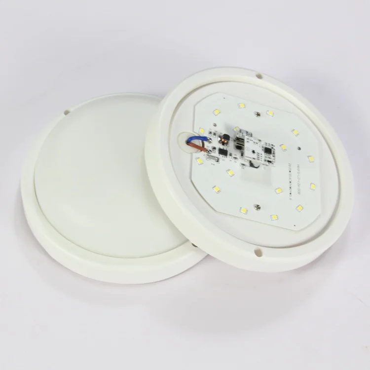 12W Motion Sensor Radar Round LED Ceiling Light Bulb Moisture Proof Light 6500K Ceiling Lamp for Bathroom