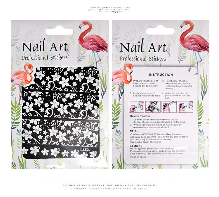 5D Nail Art Stickers Decals Adhesive Stereo White Nail Stickers Full Stickers