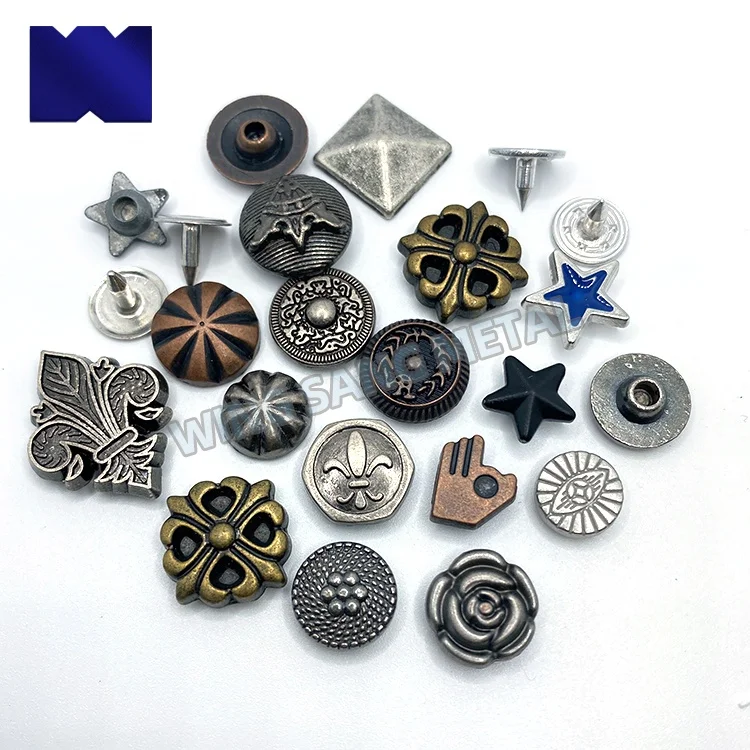 China wholesale brass copper clothing bag hardware accessories decoration rivet button for leather handbag
